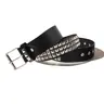 Women's 3.5cm Black Studded PU Leather Statement Cross Belt - Punk Fashion Belt, Western Buckle, Edgy Silver Rivets, Rhinestones, Accessories for Women, Swag Accessories for Festival Outfits
