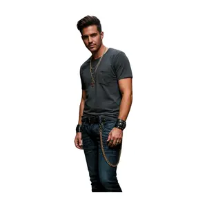 New Men's Wallet Chain Biker Fashion Jewelry Metal Jeans Keychain American Gold Color 32" Long Thick Chunky Strong Chains