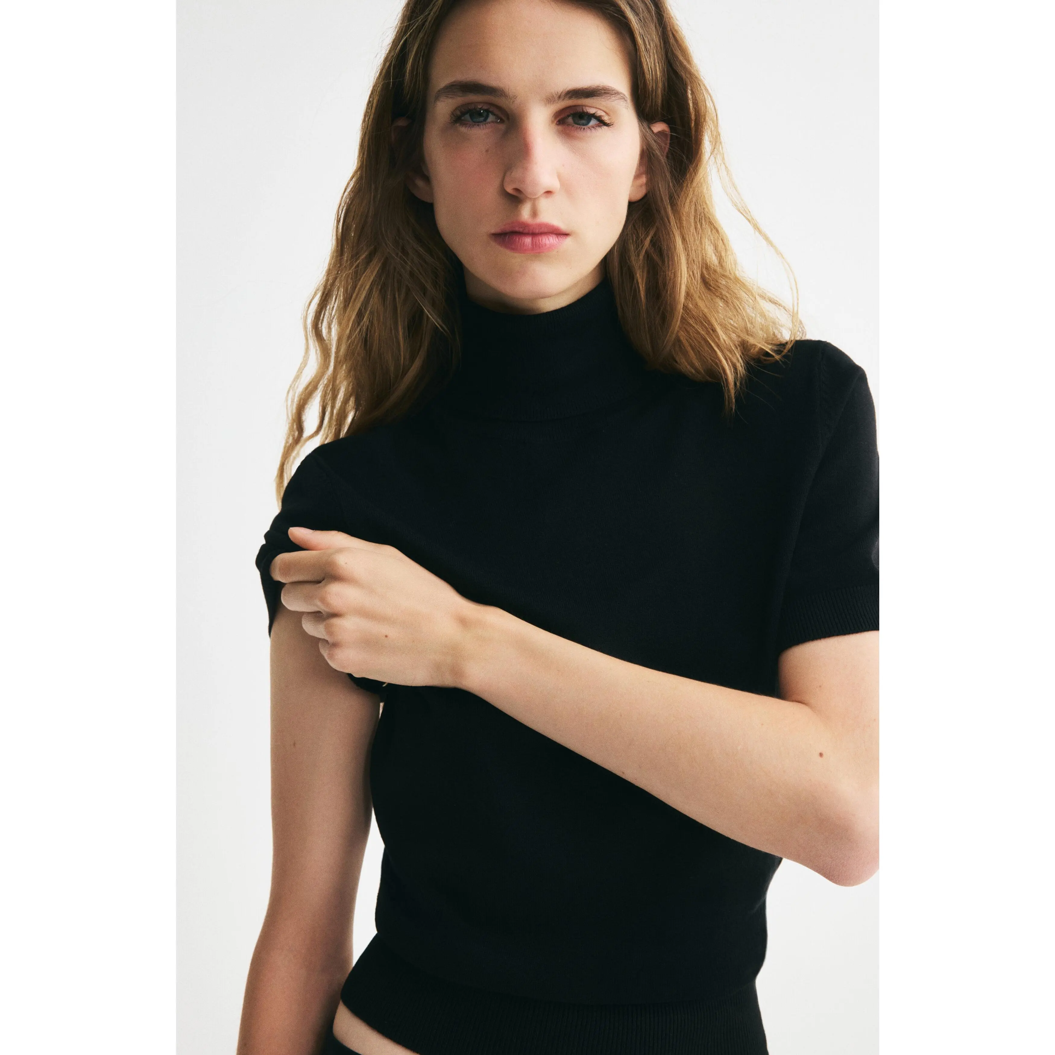 H&M Fine-knit polo-neck top
