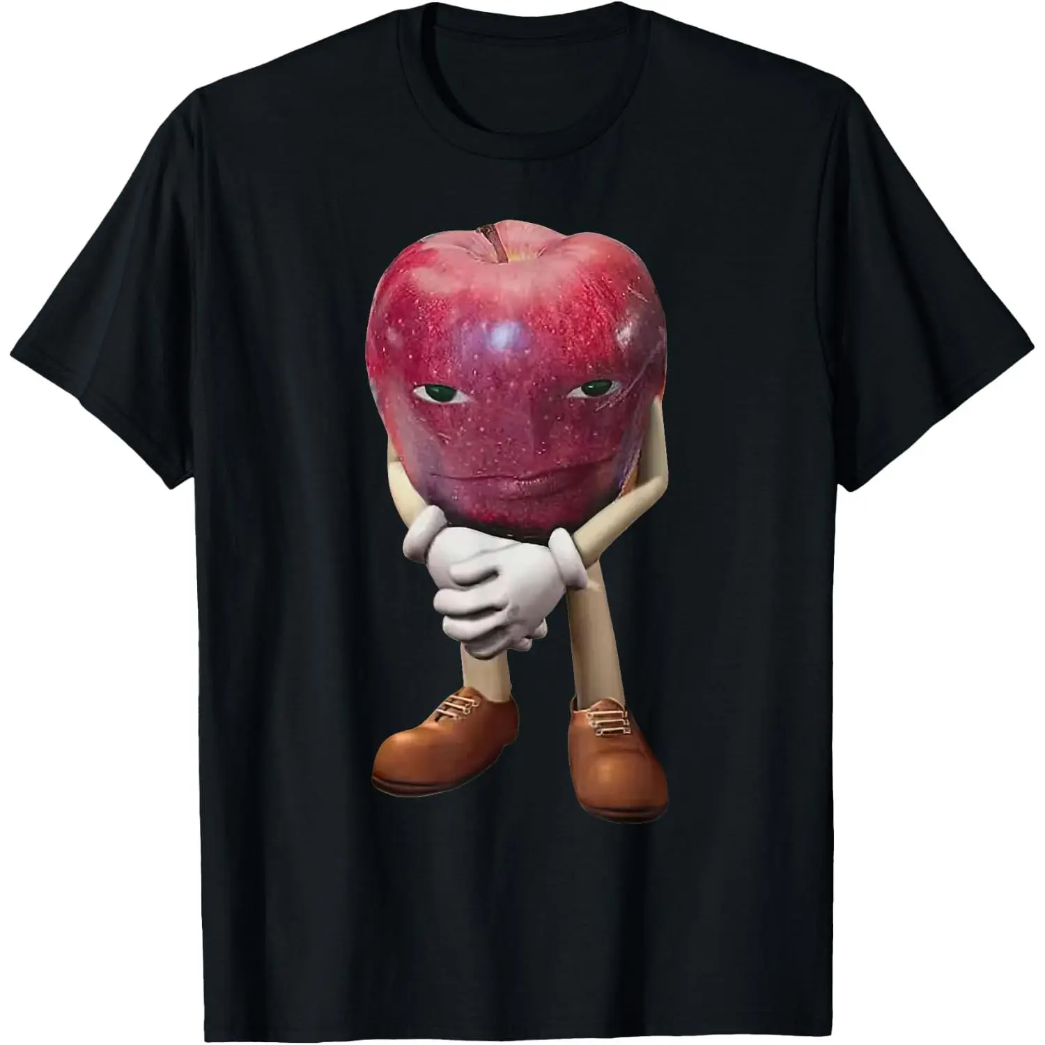 100% Cotton Me Asf Apple Funny Apple with Face Meme Wapple T-Shirt Unisex White Clothing Streetwear