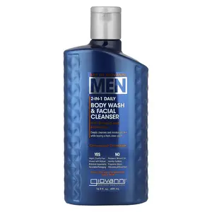Art Of Giovanni, Men 2-In-1 Daily Body Wash & Facial Cleanser with Ginseng and Eucalyptus, 16.9 fl oz (499 ml)