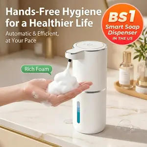 Touchless Foam Soap Dispenser, USB Rechargeable Automatic Hand Soap Pump, Wall-Mounted, 3 Adjustable Dispense Levels, Leak-Resistant for Bathroom & Kitchen Use#SummerVibes