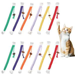 12Pcs/Set Catnip Toy for Indoor Kitten Toys,Cat Chew Stick for Dental Cleaning Teeth,Cat Silvervine Matatabi Rope Treat Kitty Feather Snack for for Kick Molar Scratch Self Play,Hand Tools Kits