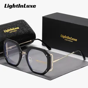 LightInLuxe Unisex functional Full-Frame Anti-Blue Light Outdoor Octagonal Glasses