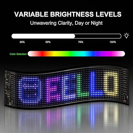 Customizable RGB Flexible LED Panel, APP Controlled Text Display