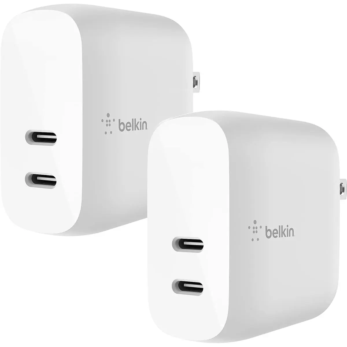 212 MAIN 20W Dual USB-C PD Multi-Port USB Charger Hub Adapter (40W Total Output) - White, Pack of 2, Electronic Gadget for Mobile Devices, Mini Portable Fast Charging Adapter