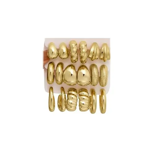 42 Pairs Gold Hoop Earrings Set for Women, Fashion Chunky Pearl Earrings Multipack Twisted Statement Earring Pack, Hypoallergenic Small Big Hoops Earrings for Birthday Party 42 Pairs Gold Hoop Earrings Set for Women, Fashion Chunky Pearl Earrings Multipack Twisted Statement Earring Pack, Hypoallergenic Small Big Hoops Earrings for Birthday Party