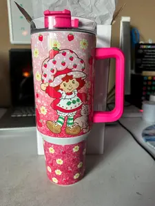 Strawberry 40oz Tumbler Gift for Mama Travel Mug Vacuum Insulated Mothers Day Gift Cute