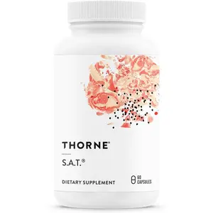 THORNE - S.A.T. - Milk Thistle Complex with Silymarin, Artichoke & Turmeric Extracts for Liver Function & Digestion Support* - Third-Party Certified - Gluten, Dairy & Soy-Free - 60 Capsules