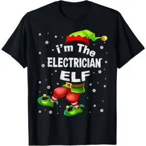 Electrician Elf Matching Family Group Christmas Pajama gift T-Shirt