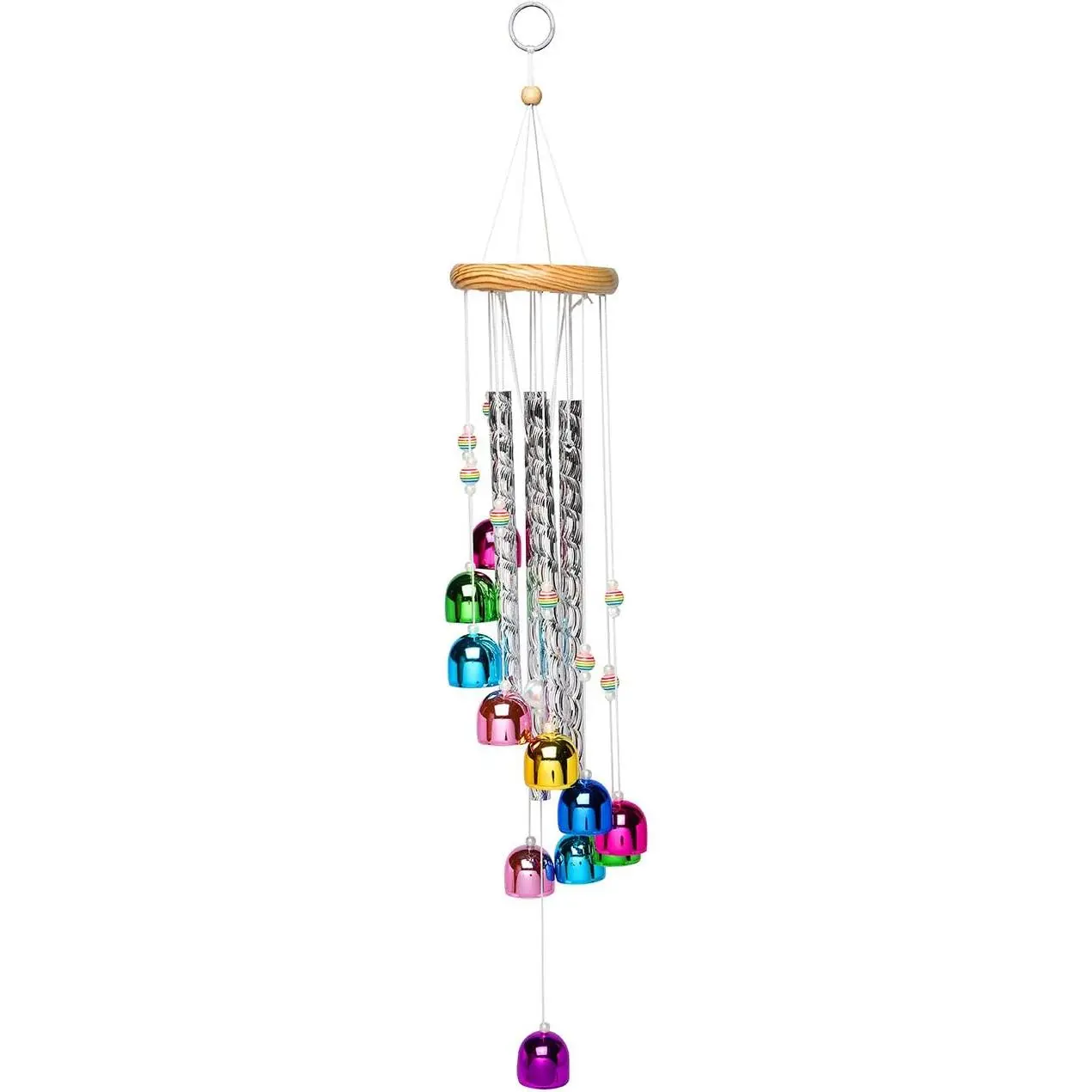 Colorful Wind Chimes for Outside with 4 Aluminum Tubes Comes with 11 Bells for Home Garden Yard Patio Decor