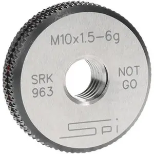 SPI Threaded Ring Gage - M10 x 1.50 Metric Thread, No Go Class 6G, Oil Hardened Non-Shrinking Steel (OHNS), NPL Traceability Certified, 34-486-1
