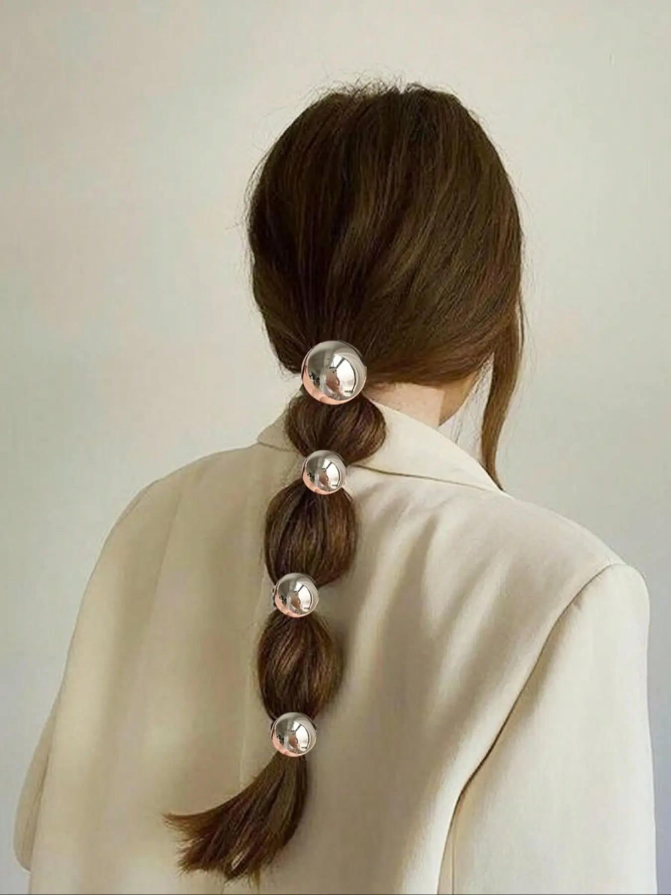 4-Piece Pearl Hair Tie Set, Durable High Ponytail Hair Accessory, Elegant Ballroom Dance Decor, Women & Princess Style Casual Hair Bands, Pearl Headband, Cute Hair Ties, Ponytail Holders, Ponytail Accessories