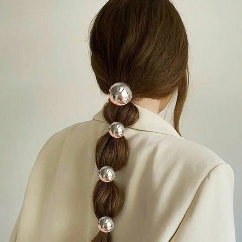 4-Piece Pearl Hair Tie Set, Durable High Ponytail Hair Accessory, Elegant Ballroom Dance Decor, Women & Princess Style Casual Hair Bands, Pearl Headband, Cute Hair Ties, Ponytail Holders, Ponytail Accessories