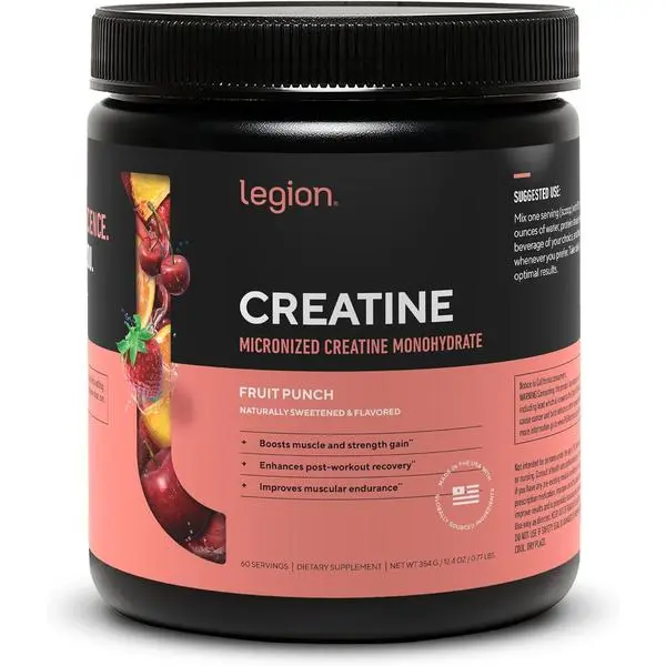 Micronized Creatine Monohydrate Supplement – Clean Creatine Powder for Muscle Gain and Post Workout Recovery – Micronized for Maximum Absorption – Fruit Punch Flavor – 60 Servings