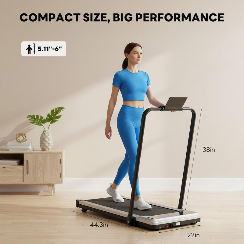 Compact 3-in-1 Under Desk Treadmill - Quiet Walking Pad with Remote & LED Display, 200 LBS Capacity, Portable for Home/Office