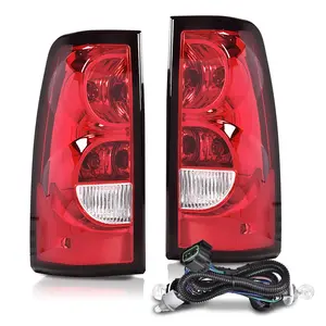 Tail Lights Brake Lamps  Fit For Chevy  2003-2006 Silverado 1500 2500 3500 w/ Harness Red LED with RedSmoke Lens 3rd  Lights