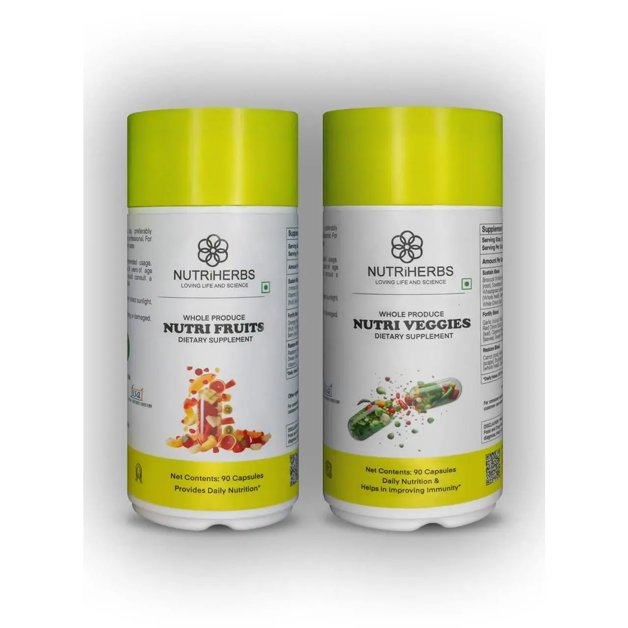 NUTRiHERBS Nutri Fruits and Veggies Supplement | A Natural Blend of 36 Fruits and Vegetables for Daily Nutrition
