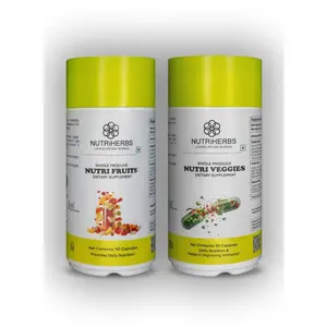 NUTRiHERBS Nutri Fruits and Veggies Supplement | A Natural Blend of 36 Fruits and Vegetables for Daily Nutrition