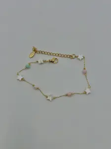 Star Seashell Gold Chain Bracelet with Seashell Beads by JW Fashion Jewelry handmade bracelet chain bracelet