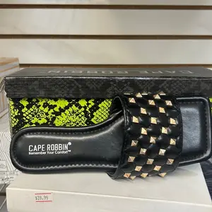 Cape Robbin Black Stud Slides - Comfortable & Stylish Design