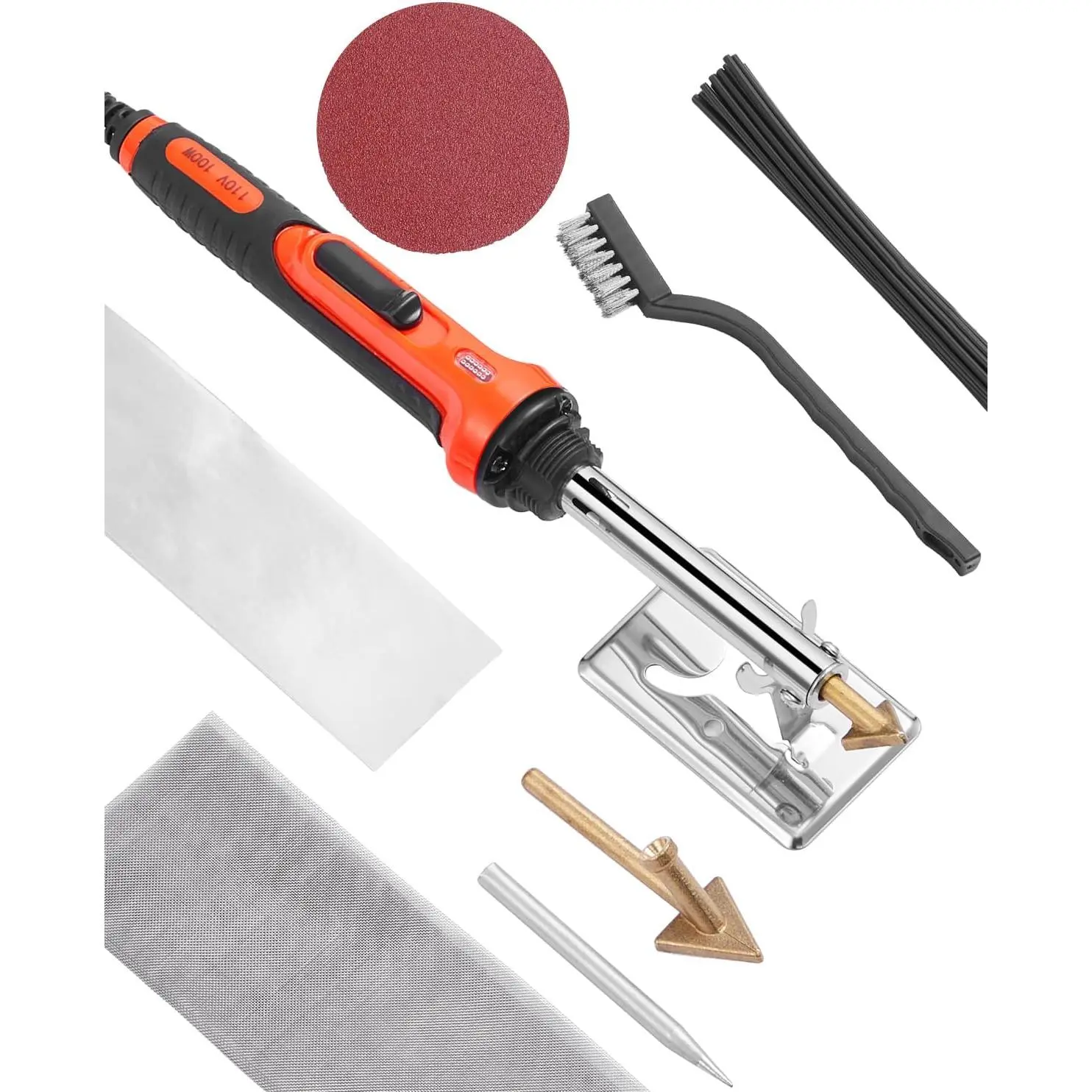 VEVOR Plastic Welder Kit, 60W/100W Dual-Power Plastic Welding Soldering Iron with 3 Welding Tips and 20 Welding Rods, Professional Plastic Repair Welding Tool for Car Bumper, Kayaks, Toys, Electronics