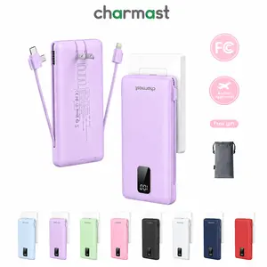 charmast Portable Charger with Built-in Cables and Wall Plug, 10000mAh USB C Portable Power Bank, Potable Phone Charger, Travel Essentials Compatible with iPhones, Samsung Galaxy, iPad   #DealsForYouDays
