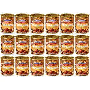Rani Gulab Jamun Round (w/ Cardamom Flavored Sugar Syrup) 35.3oz (2.2lbs) 1kg Pack of 18, Approximately 14 pieces, Easy Open Lid ~ Ready to eat | Non-GMO | Kosher | Indian Origin