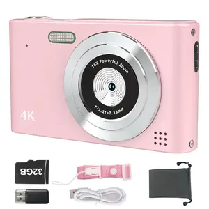 48mp 4K Entry-Level Digital Camera, Portable HD Vlog Camera for Teens/beginners/fashion Bloggers, Travel Family Gathering Selfie Cam (32GB TF Card)