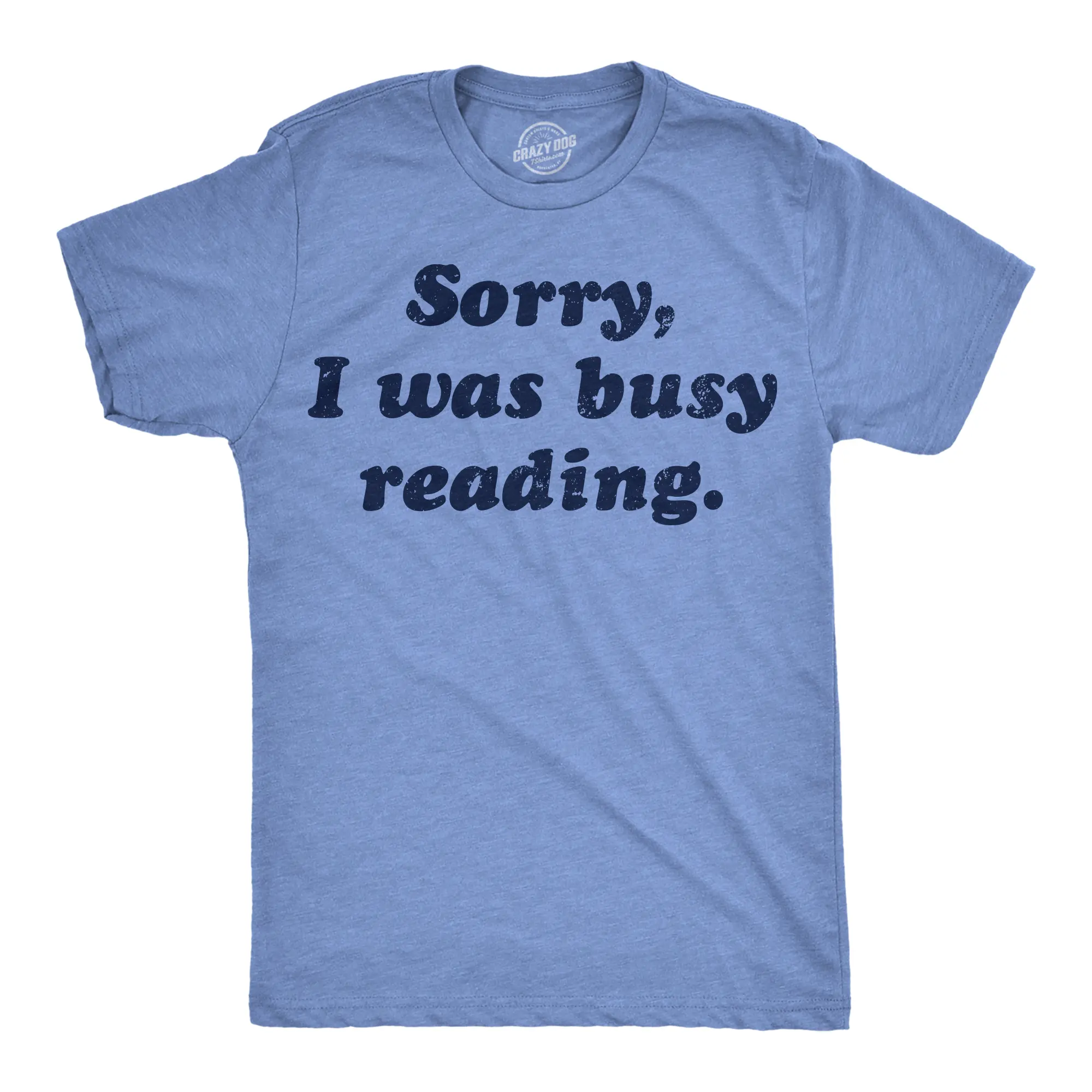 Mens Funny T Shirts Sorry I Was Busy Reading Nerdy Graphic Tee for Men Mens Funny T Shirts Cool Vintage Fashion T-Shirt Gift Classic Menswear Funny Nerd Short Sleeve Novelty Tees for Guys Light Blue