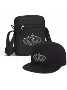 Unisex Street Style Hiphop Baseball Cap & Crossbody Bag Set, Adjustable, All-Seasons, Perfect Gift for Friends