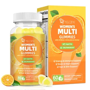 migcopat Women's Sugar-Free Chewable Vegan Multivitamin Gummies - Omega-3, Inositol, Folate, Biotin, Vitamins A,C,D3,E,B12, Orange Flavor, 60 Ct - Fitness Daily Vitamin Dietary Supplement for Heart, Brain Support #SummerVibes