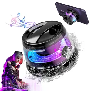 G300 Magnetic Bluetooth Speaker - Gift Ideas - Bluetooth Speaker for Cell Phone Holder that Magnetizes Any Metal - Small Portable Speaker with RGB for Camping, Parties and Desktop