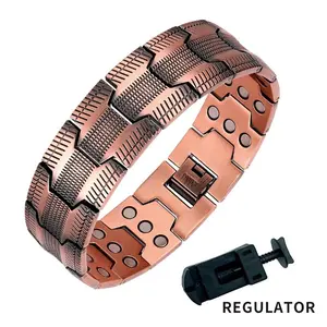 Copper Bracelet for Men, 3X Ultra Strength Magnetic Bracelet, 99.99% Pure Copper with 3500 Gauss Neodymium Magnets, Adjustable Minimalist Bangle