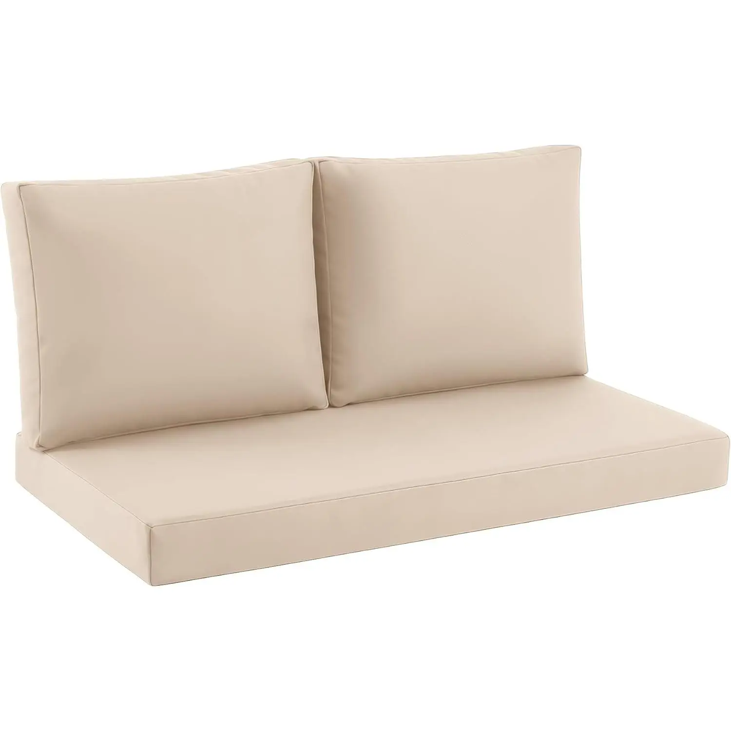 Outdoor Loveseat Cushion Set, 46" x 26" Loveseat Cushions for Outdoor Furniture,  & Fade-Resistant Patio Furniture Cushions, Deep Seat Cushion for Bench, Swing and Couch, Beige