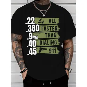 Trendy Men'S Graffiti Letter T-Shirt – Casual Crew Neck, Lightweight Fabric For Summer graphic tee