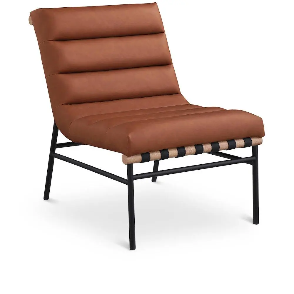 Burke Cognac Vegan Leather Accent Chair