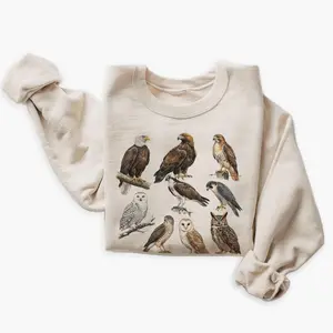 Birds Of Prey Field Guide Owls, Eagles, Falcons & Hawks Unisex Sweatshirt - Lauriel Designs  ZA