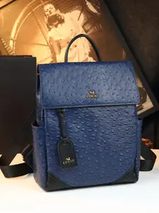 Ostrich Pattern Universal Backpack, Business Commute Large Capacity Laptop Bag, Lightweight Luxury Versatile Flip Cover Backpack, Travel Bookbag