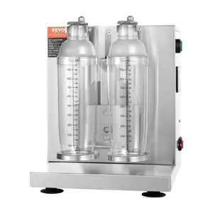 VEVOR Milk Tea Shaker Machine 120W Commercial Double Head Mixer 0-180s Adjustable Blender with 1L PC Cup for Milk Tea Stores