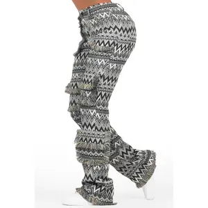 Mikaia Black Tapestry Stacked Pant