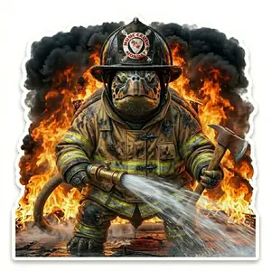Turtle Firefighter Music Crush Helmet Window or Helmet Decal