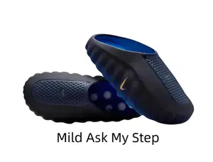 Fashion Chunky Cushioned Shower Slides Full Matte Black Textured Shell Bright Blue Soft Inner Lining Anti-Slip Wavy Thick Bottom Outdoor Beach Sandals