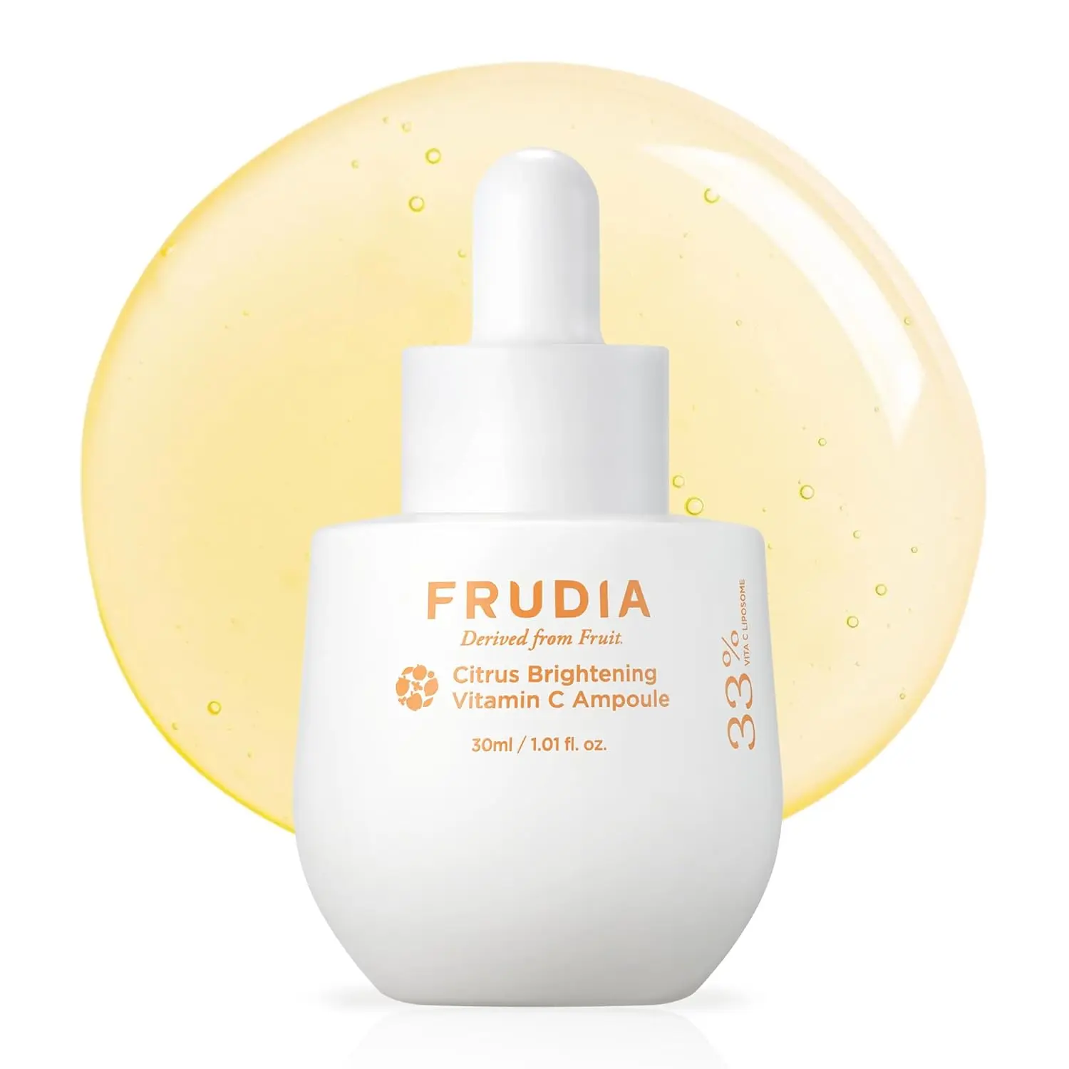 FRUDIA Citrus Brightening Vitamin C Ampoule - Lightweight Daily Vitamin C Serum for Dark Spots, Radiance and Hydrated Skin - 1.01 Fl Oz