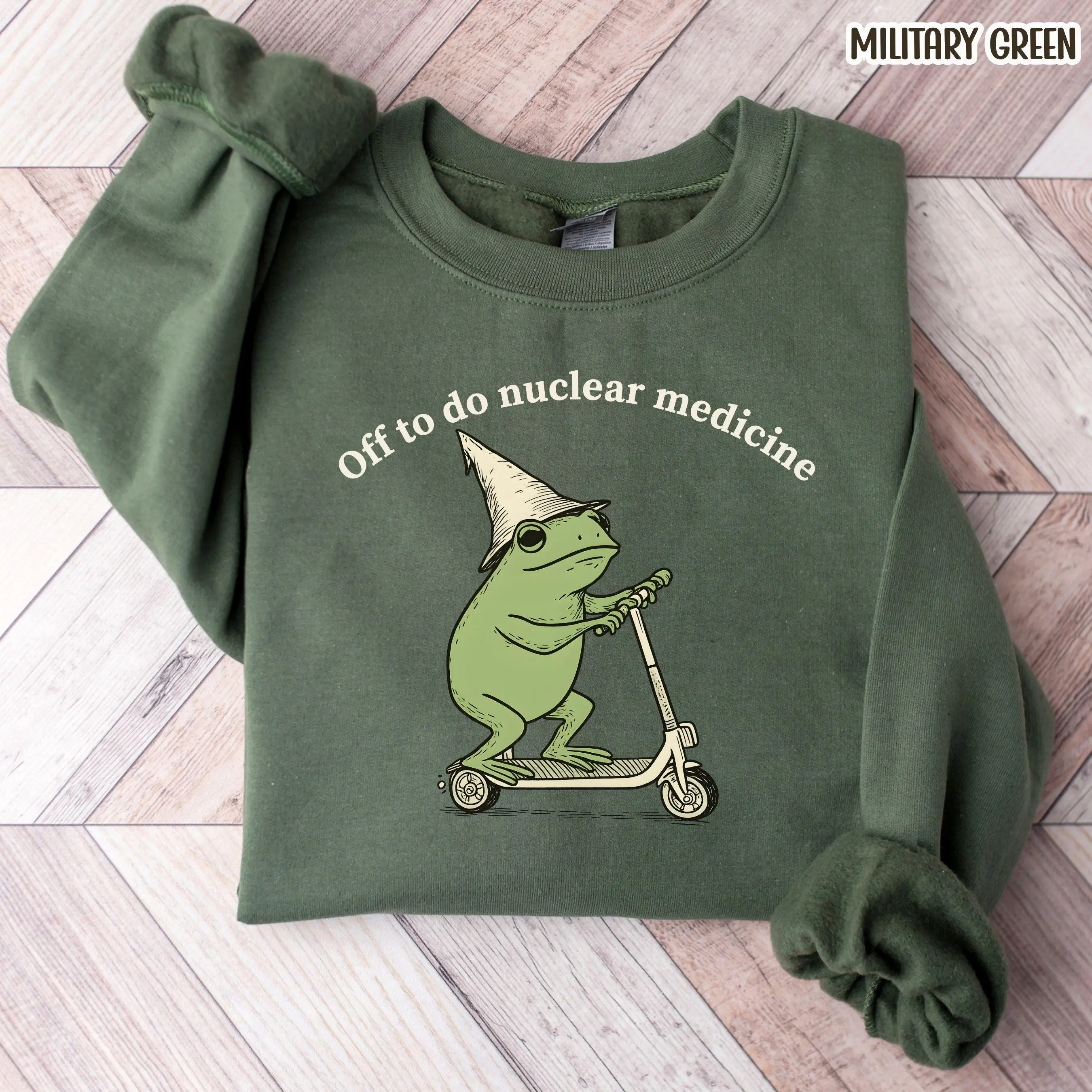 Nuclear Medicine Frog Sweatshirt Off To Do Nuclear Medicine Funny Frog Scooter Nuclear Medicine Technologist Sweater Medical Imaging Gift