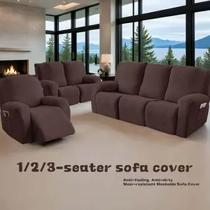 Washable Recliner Cover, Stretchable & Waterproof Slipcover with Pockets, Easy to Install & Clean, Leakproof Couch Protector for Pets