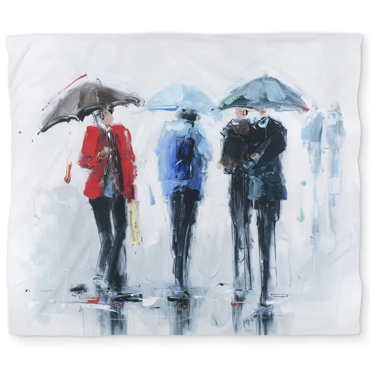 360 Stand King Size Red Duvet Cover - Spring Shower Themed Microfiber Bedding Linen, Chic Street Scene Decoration, Room Decorations, Machine Washable Home Textile, Machine-Washable Duvet Covers