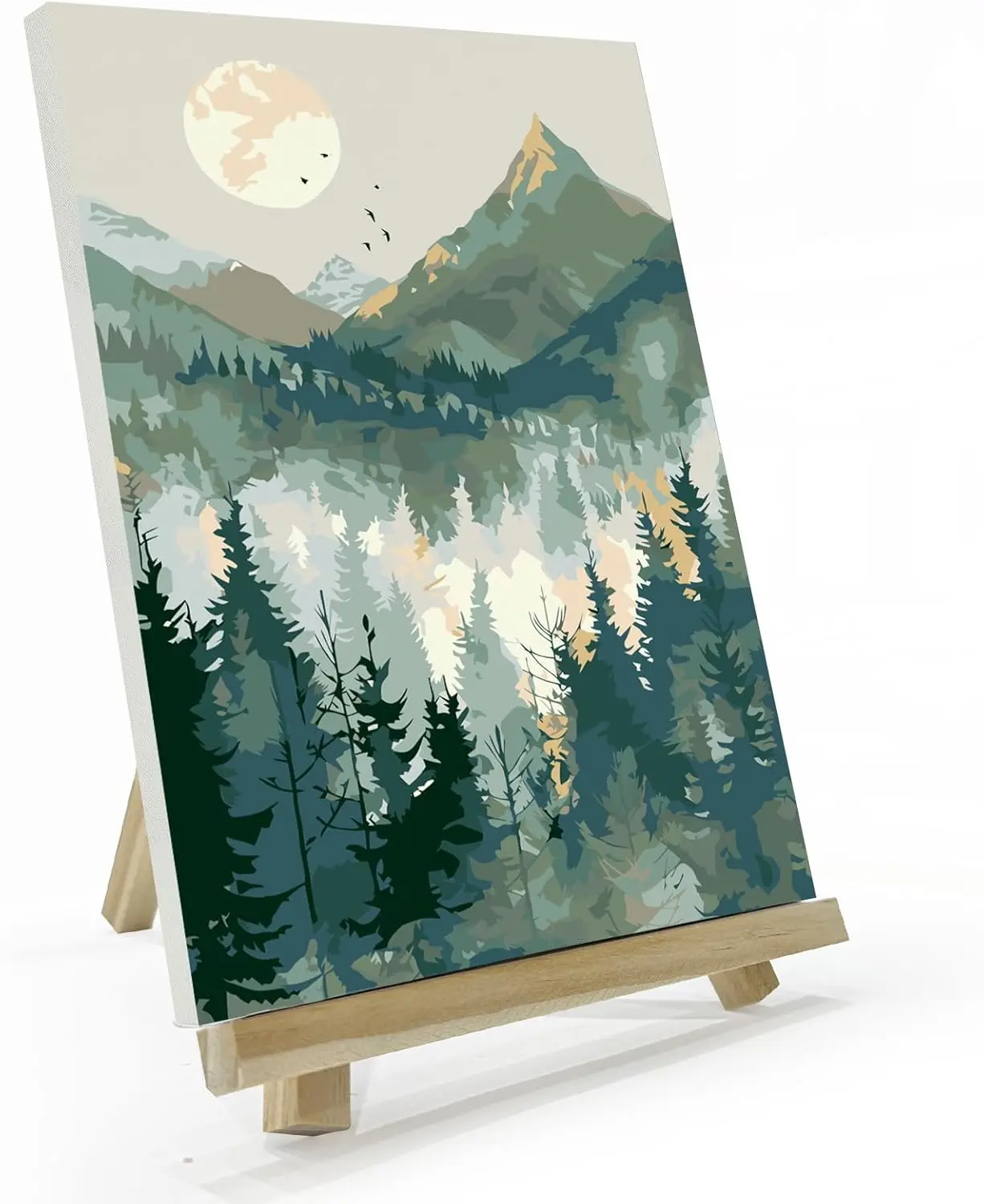 Mountain Paint by Number for Adults, Paint by Numbers Kit for Adults with Frame, DIY Mountain Landscape Paint by Number Kits Framed Canvas, Oil Painting Kit for Home Wall Decor 8 x 12 Inch