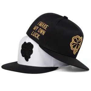 Unisex Four-leaf Clover Side Letter Embroidered Hip Hop Hat Outdoor Adjustable Sunscreen Leisure Hat Spring Autumn Travel Tourism Beach Vacation