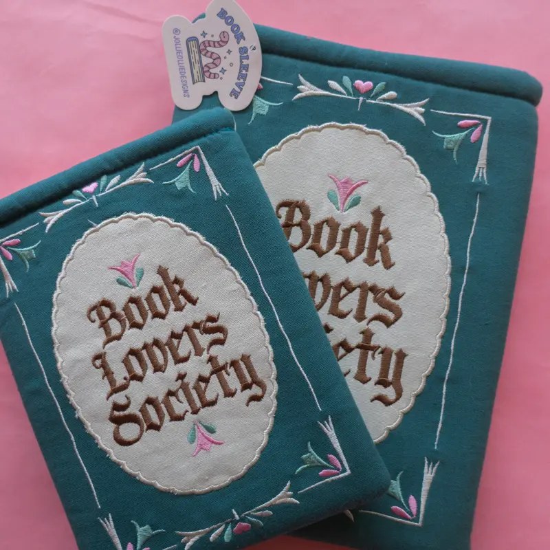 Book Society Embroidered Book/Kindle Sleeve